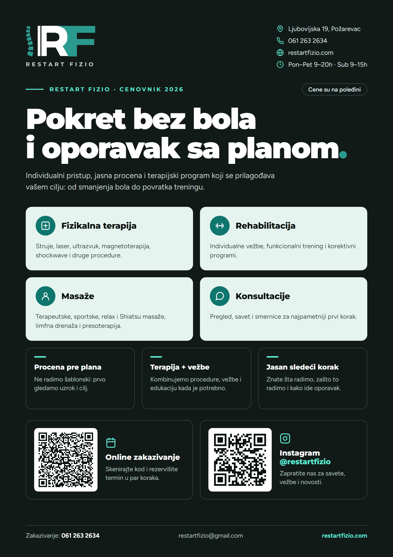 A4 cenovnik, prednja strana