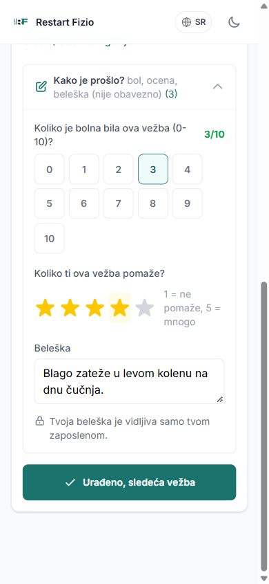 Posle vežbe: bol 0-10, koliko pomaže i beleška