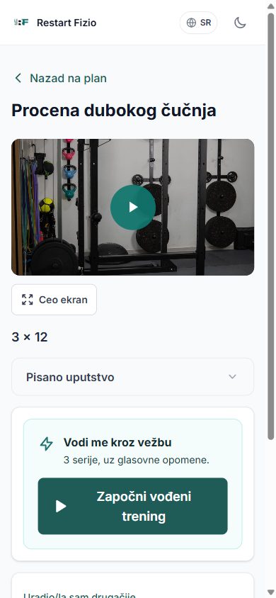 Vežba: video uputstvo, serije i ponavljanja